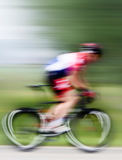 Blurred photo of a person cycling
