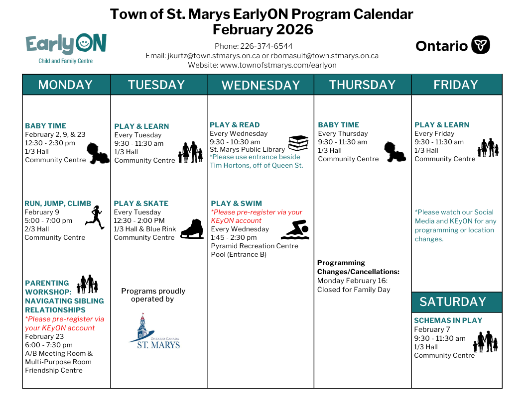 EarlyON Feb Calendar
